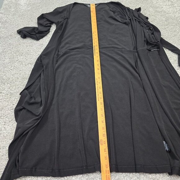 Norma Kamali Black M Long Sleeve Stretch Wrap Dress Career Office Minimalist - Picture 9 of 11